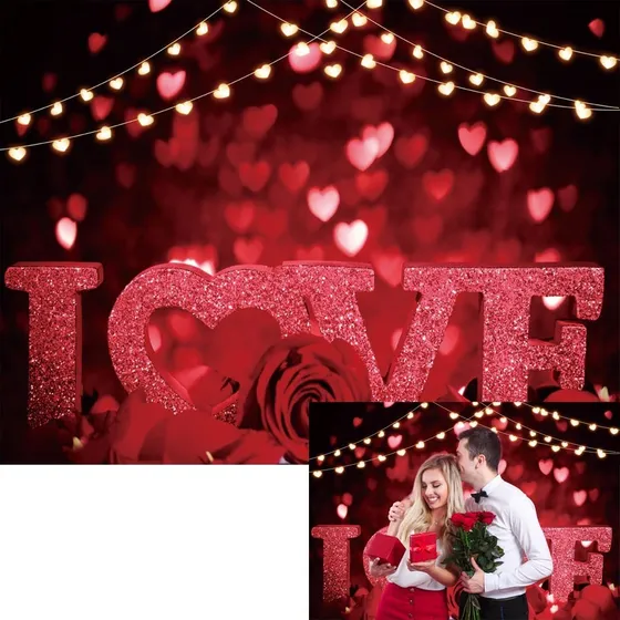 Fondo Foto Para Dia San Valentin 7.0 5.0 Ft Color Rojo