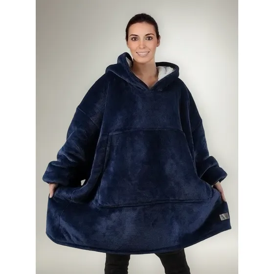 Maxi Poleron Sherpa Huggia Hoodie Bata Con Capucha Chiporro