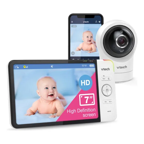 Monitor De Bebé Vtech Rm7764hd Wifi 1080p Pantalla 7 