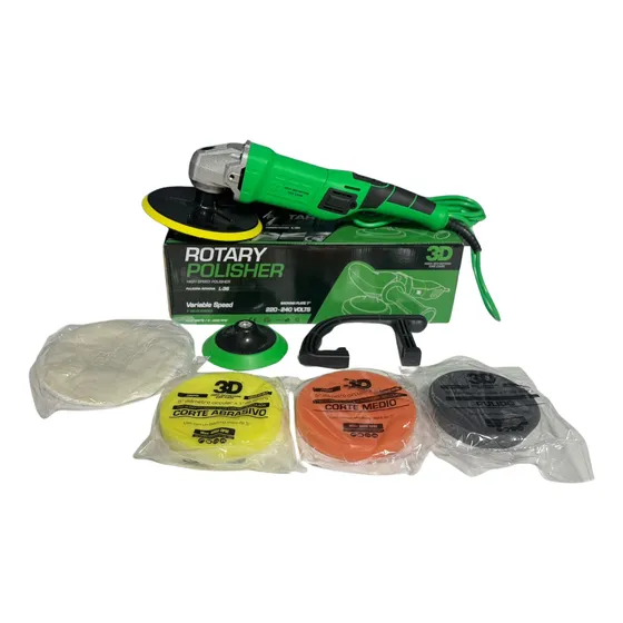 Kit Pulidora Rotativa L36 3d Detailing + Backing + 3 Pads 5 