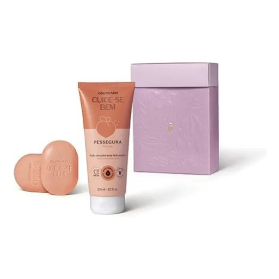 Kit Presente Cuide-se Bem Pessegura (2 Itens) + Sacola Fragrância Frutal
