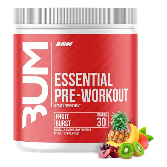 Pre Entreno Cbum Essential Pwo Raw Nutrition 30 Servicios Sabor Fruit Burst