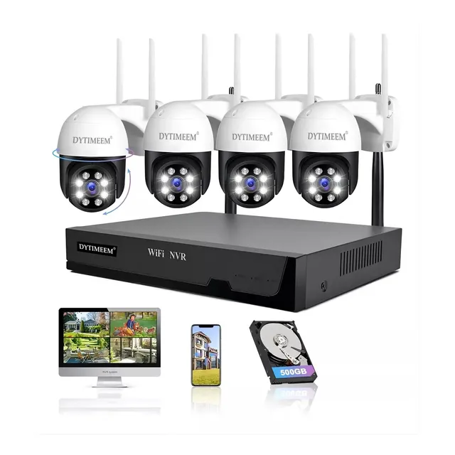 Dytimeem Kit Vigilancia 4 Cámaras Ptz 1080p Y Nvr