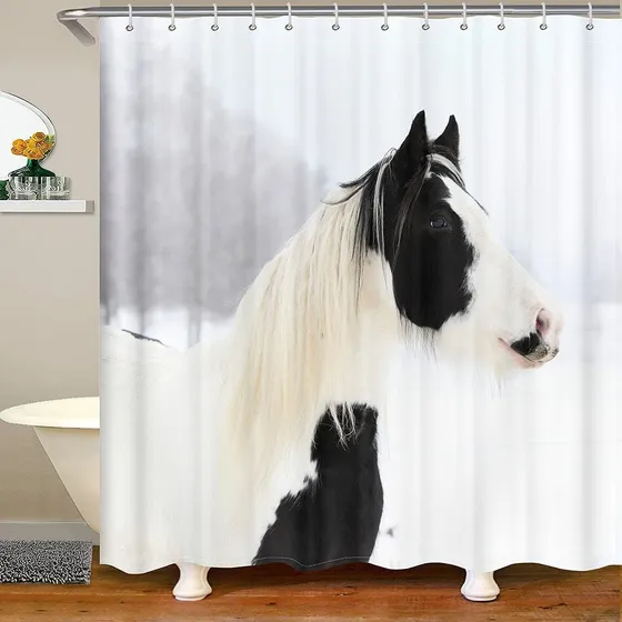 Cortina Ducha Caballo Feelyou Diseño Animal Salvaje 3d Baño