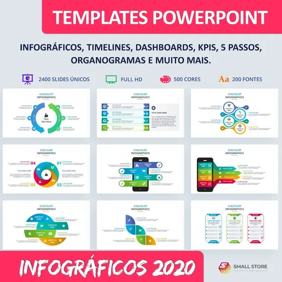 Templates Powerpoint Infográficos 2200 Slides Atualizados