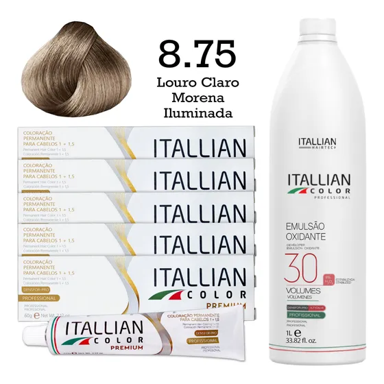 Kit 5 Un Coloração Capilar + Emulsão Oxi 30 | Itallian Color