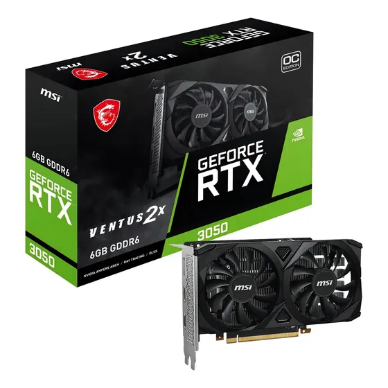 Tarjeta de Video Nvidia Msi Geforce Rtx 3050 Ventus 2x 6gb Oc Gddr6 | Cuotas sin interés