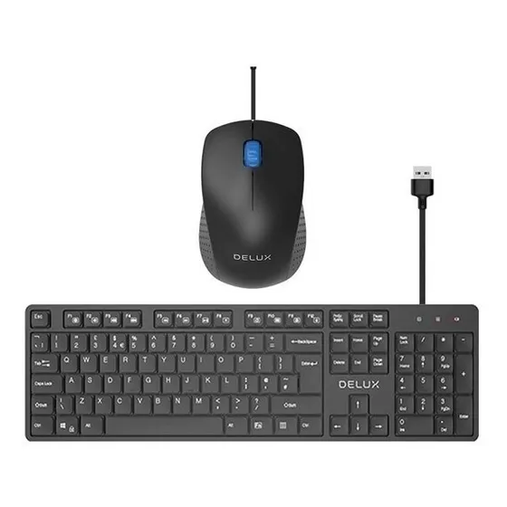 Teclado Mouse Alámbrico Delux 