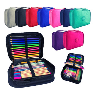 Estojo De Nylon Escolar Box Grande Organizador Com DivisĂłria Estojo De Nylon Escolar Box Grande Organizador Com DivisĂłria