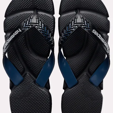 Chinelo Havaianas Power 2.0 Anatômica Confortável Original Preto/azul 41/42