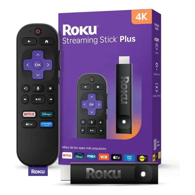 Roku Streaming Stick Plus Negro De Voz
