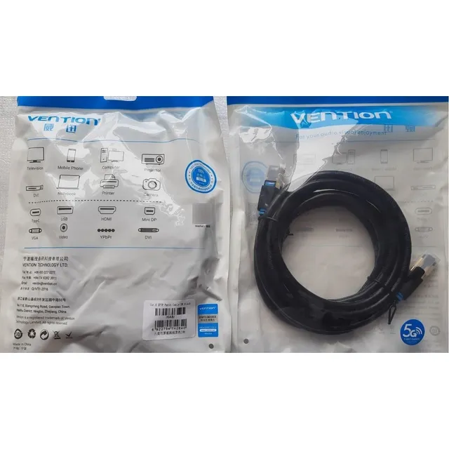 Cable de red Vention Rj45 Cat8, 40 Gbps, 2000 MHz, 3 m, 3 metros, Ikabh