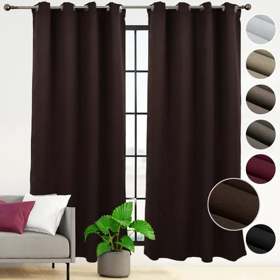 Cortina Blackout En 2 Paneles 280x220cm Premium Quality! Color Chocolate