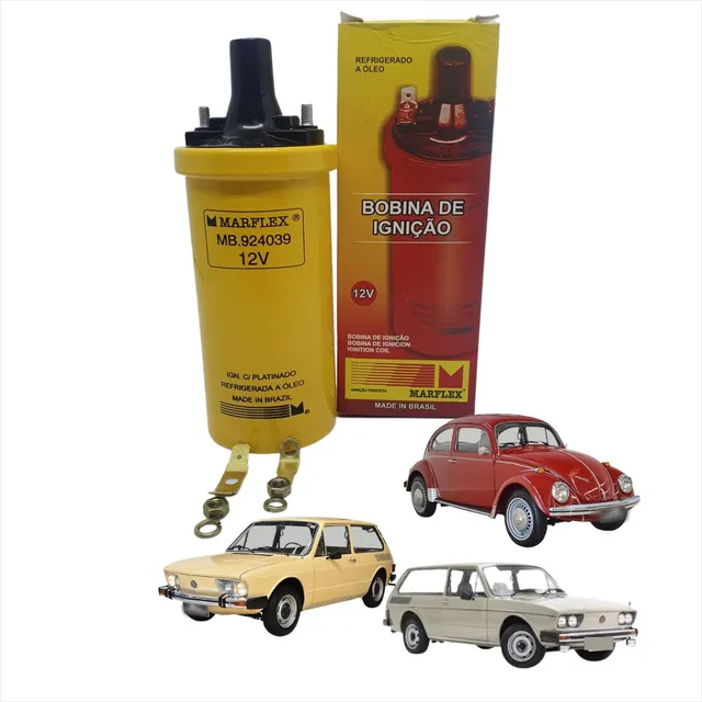 Bobina Ignição Fusca Brasília Variant Kombi Karmann Ghia 12v