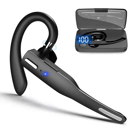 Fone De Ouvido Bluetooth Sem Fio Empresarial Com Microfone Earclip Para Ligações Voz Android iOS iPhone Samsung Xiaomi