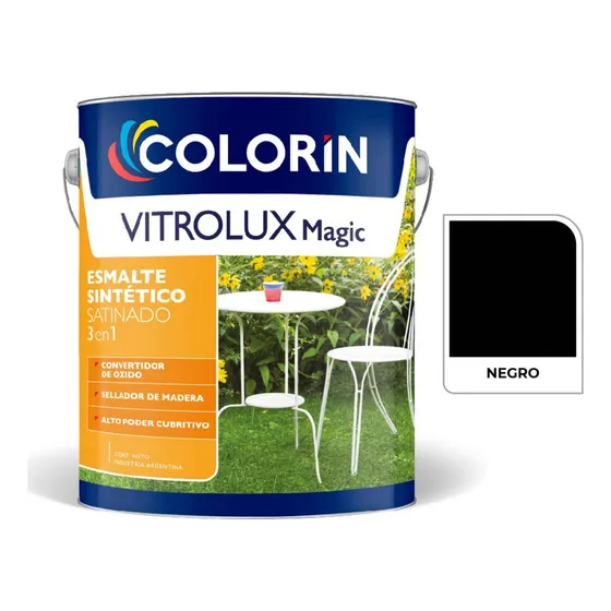 Colorín Vitrolux Magic Satinado esmalte sintetico 4L color negro