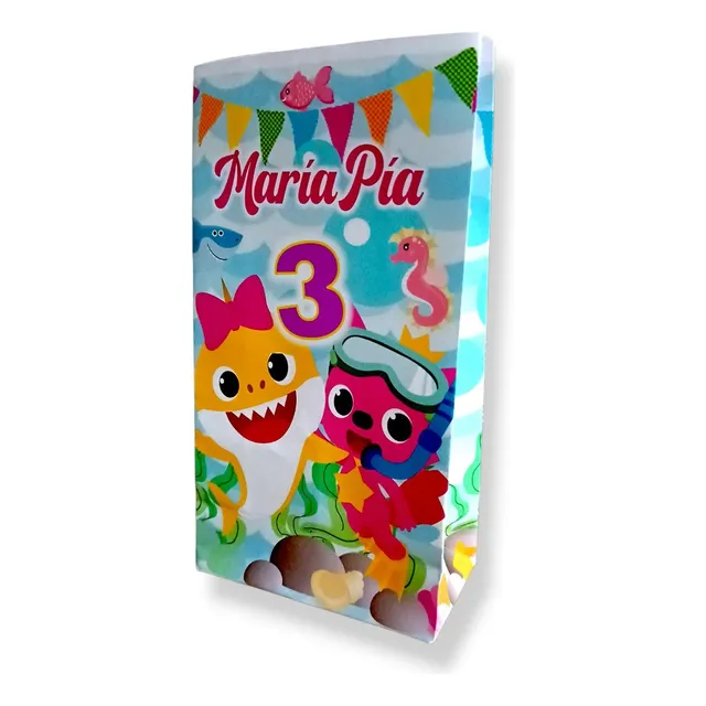  Bolsitas Baby Shark X 10 Unidades - Sorpresita Bolsa 