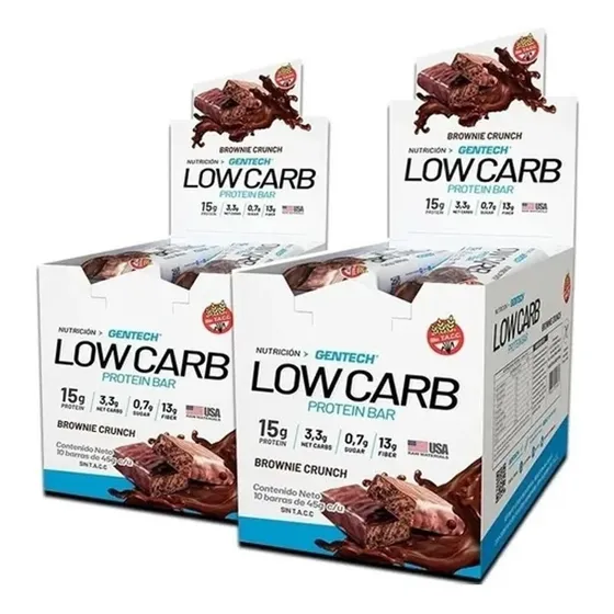 2 X Barritas Low Carb 10 Unidades Sin Tacc  Gentech Proteina