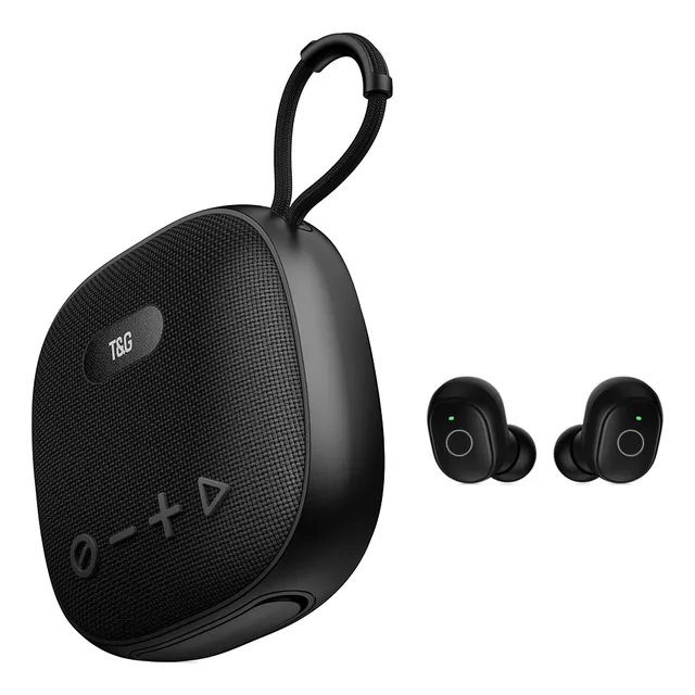Mini Bocina Portátil Bluetooth Audífonos Inalámbricos 2 En 1