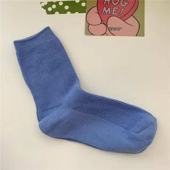 Nile Blue - Calcetines De Tubo De Algodón Estilo Coreano