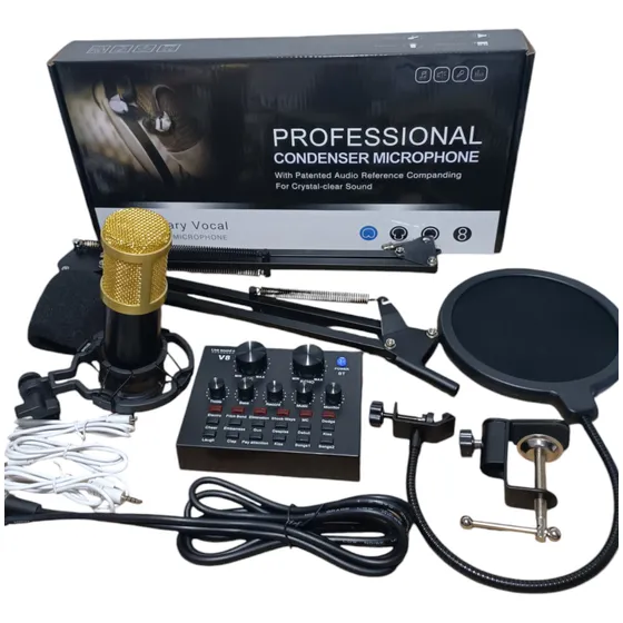 Microfono Condensador Bm-800 Podcast Youtube Con Interfaz