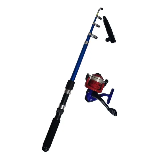 Set Kit Combo Pesca Caña Telescopica + Reel Frontal  + Tanza