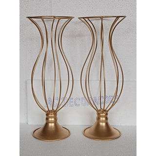 Kit 2 Vasos No Aramado Dourado Para Decoração De 35cm Bordar Kit 2 Vasos No Aramado Dourado Para Decoração De 35cm Bordar