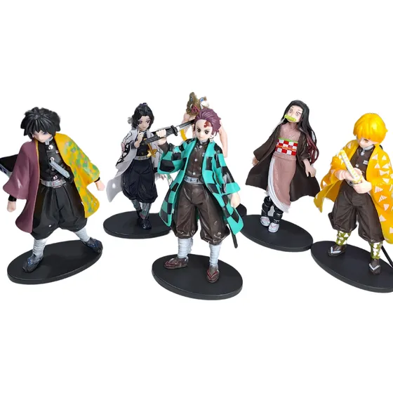 Kit 6 Bonecos Anime Demon Slayer  17 Cm