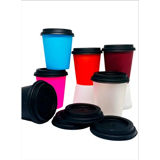 Vasos Para Café 7 Onz Con Tapa Reusables (300 Unidades)