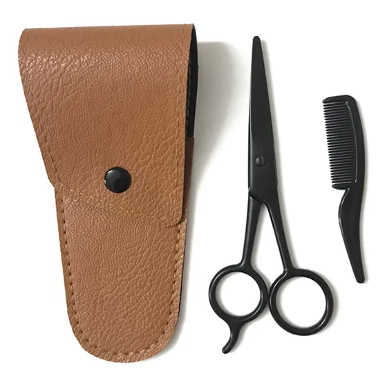 Set De Cepillo Y Peine Para Barba Con Tijeras Para Cuidado P