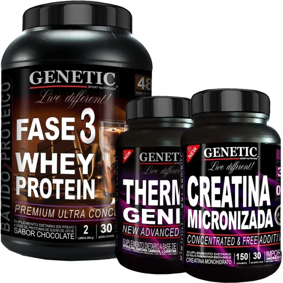 Musculos Magros Proteína Fase 3 Creatina Thermogenic Genetic