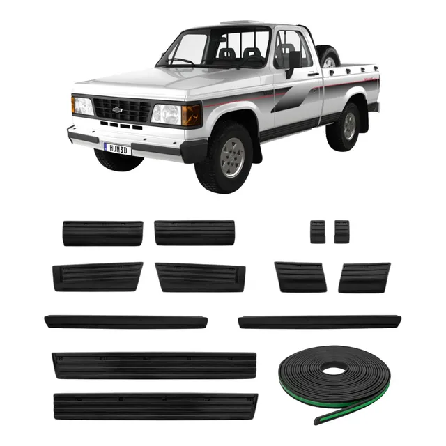 Kit Frisos Laterais D-20 Cabine Simples | 1985 A 1997