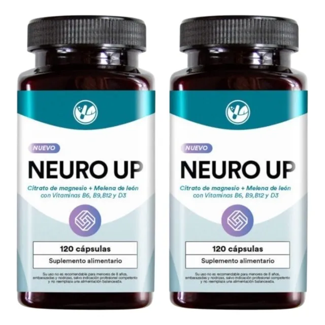 Neuro Up : Magnesio + Melena León + B6 B9 B12 D3 Nf 2x120cap