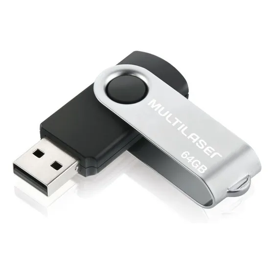 Pendrive Twist Preto 64gb Multilaser Original Pd590