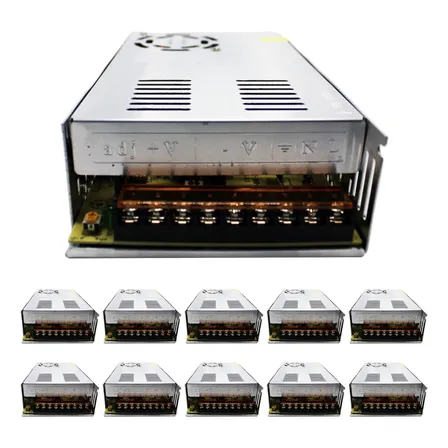 10x Fonte Chaveada 50a 12v 600w P/ Cftv Fita Led Som