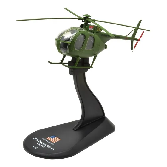 Hughe Oh-6 Cayuse Diecast 1: 72 Modelo Helicoptero Amercom
