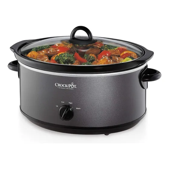 Crock Pot Olla De Cocción Lenta De 7 Qts. 6.6 Litros Color Gris Frecuencia 2.4