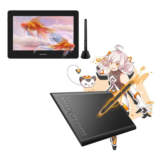 Gaomon Tableta Dibujo Grafico Monitor Rojo