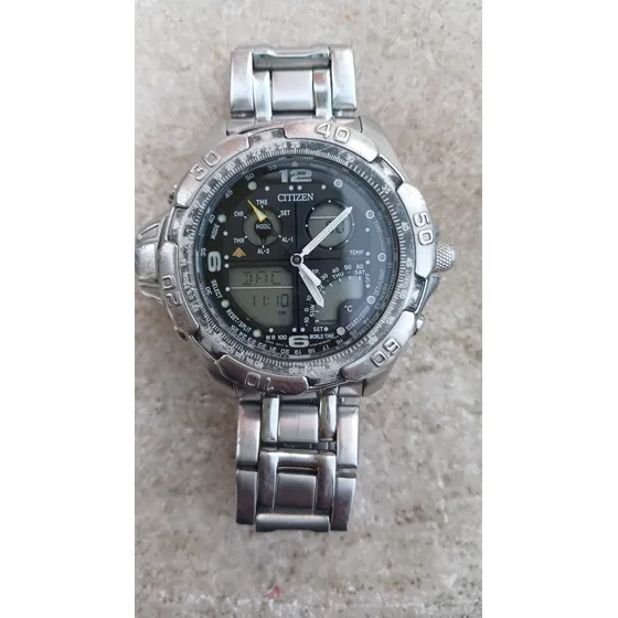 Relógio Citizen Wingman Temperatura. Pulseira 15cm. Leia !