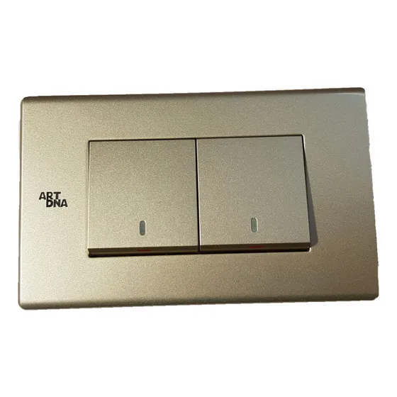 Interruptor Doble 9/15 Tecla Mediana Dorado 10a Art Dna