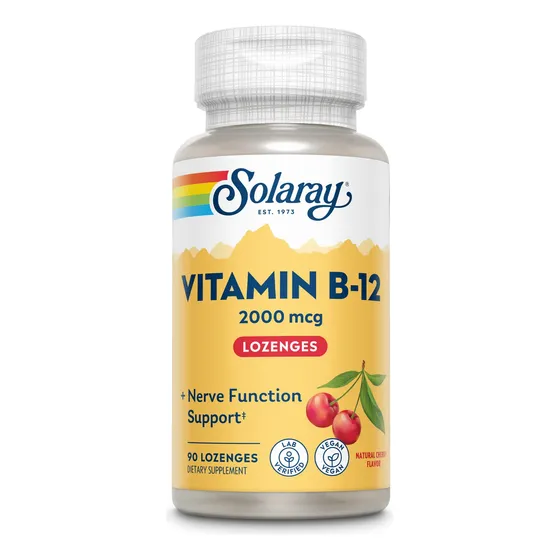 Suplemento Solaray De Vitamina B-12 2000 Mcg 90 Pastillas