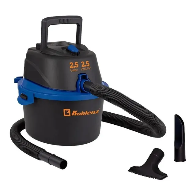 Aspiradora Multiusos Koblenz Wd-2.5 2.5 gal negra y azul 120v aspirado seco y mojado