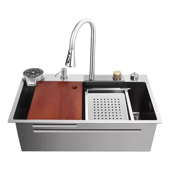 Fregadero Multifuncional Una Tina Acero Inox Sobre Tope