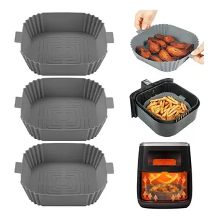 Paquete De 3 Bandejas Silicona Para Freidora Aire Accesorios Paquete De 3 Bandejas Silicona Para Freidora Aire Accesorios