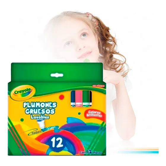 Marcador Grueso Lavable Crayola® Con 12 Piezas Brillantes