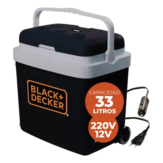 Heladera Conservadora Black+decker Termoeléctrica Portátil 33 Litros Frio Calor 12V 220V Bdc33l color Negro