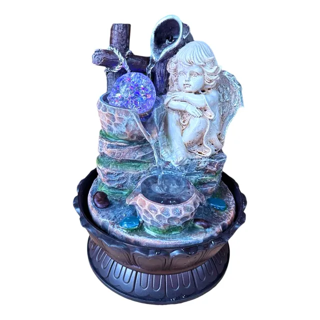 Estatua De Angel, Cascada De Agua Para Interior