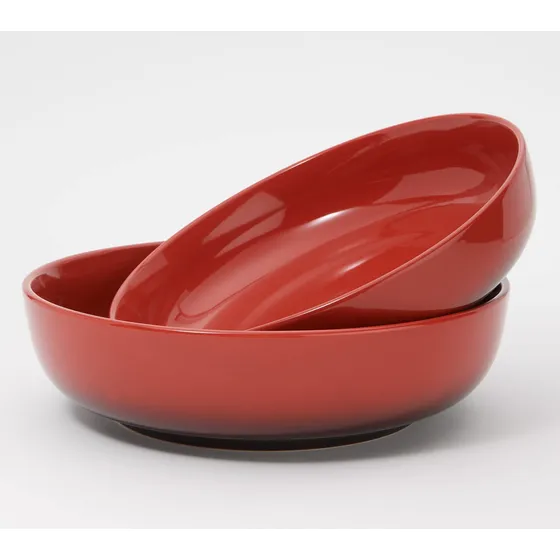 2 Cuenco Anidables: Ombre 4 Cuarto Galon 3 Gr Rojo