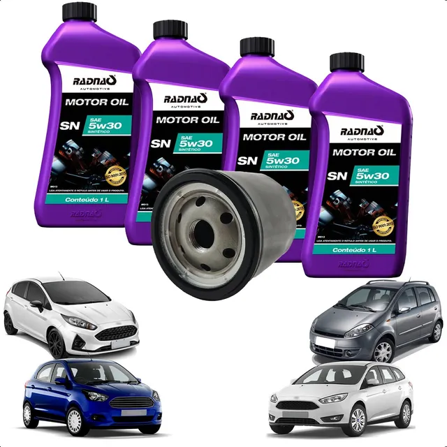 Kit Troca De Oleo Radnaq 5w30 Ford Focus Ka New Fiesta Face 