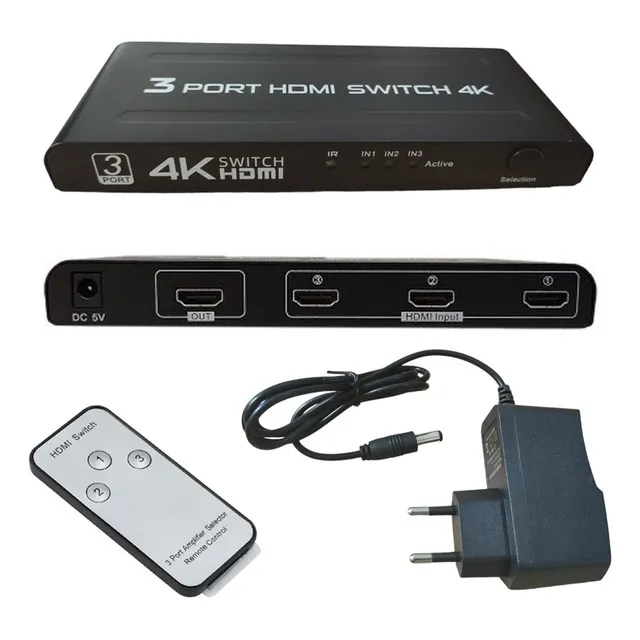 Hdmi Switch 3x1 4kultrahd Control Remoto Multiplica Hdmi 3x1